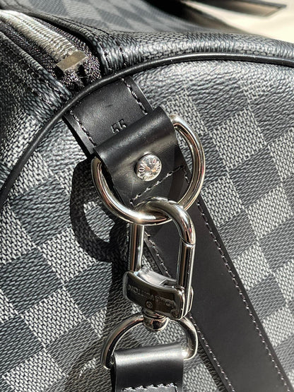 LV Keepall con bandolera Toile Damier Graphite