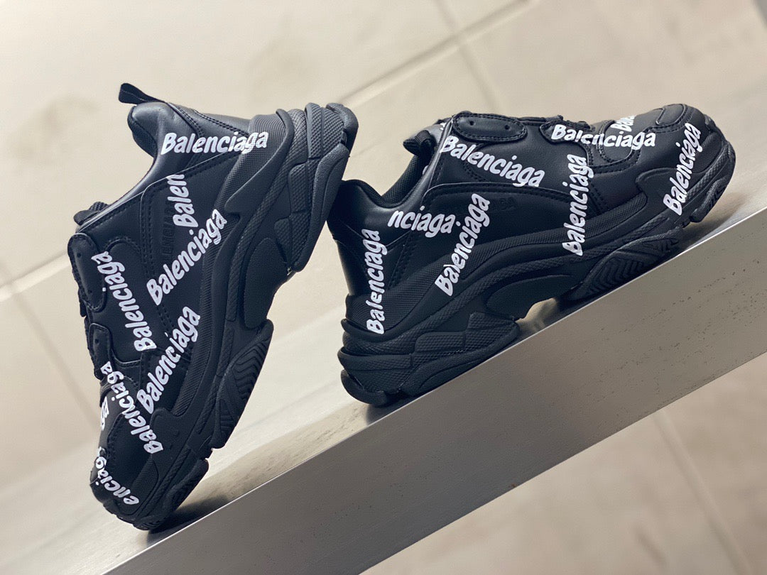 Balenciaga TRIPLE S LOGOTYPE SNEAKER IN BLACK