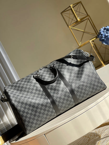 LV Keepall con bandolera Toile Damier Graphite