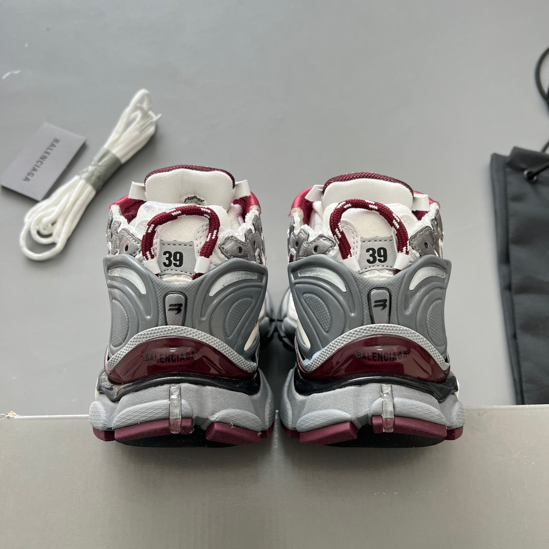 BALENCIAGA RUNNER Grey Red Wine