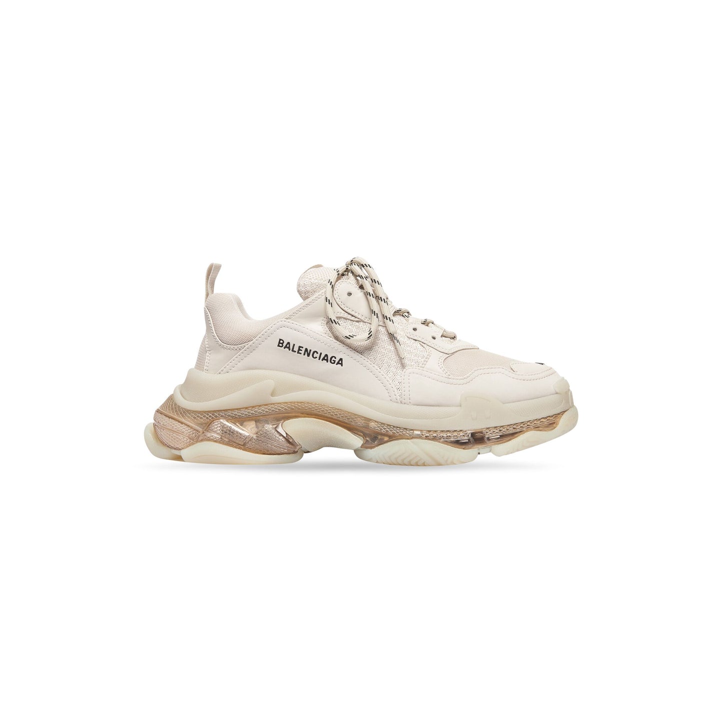 Balenciaga TRIPLE S CLEAR SOLE SNEAKER IN WHITE