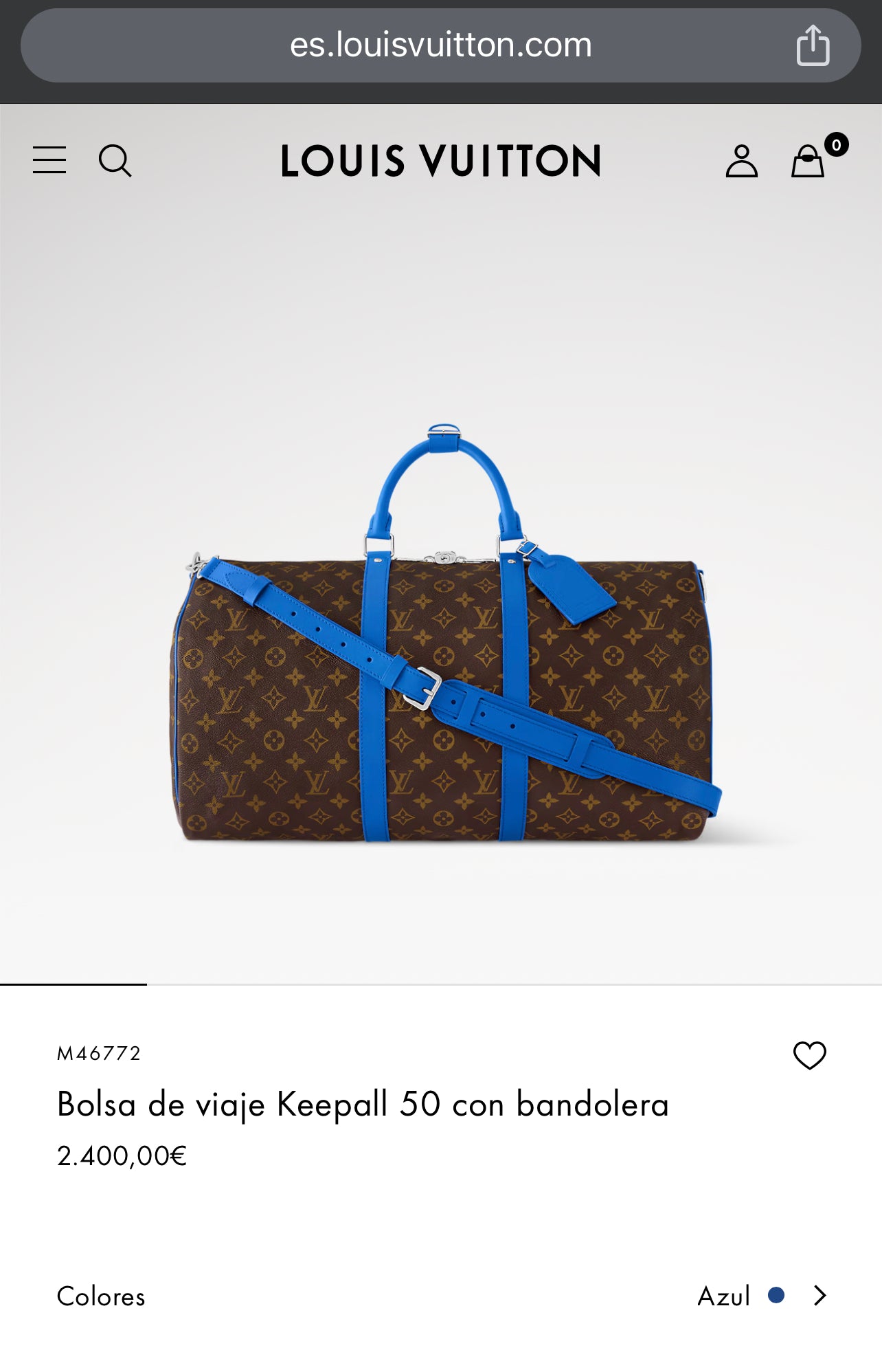 LV Keepall con bandolera 50cm M46772