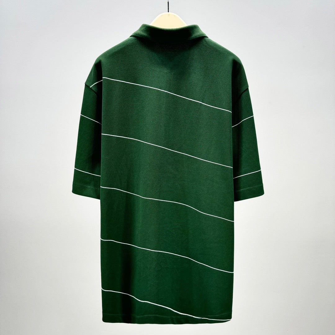 BURBERRY Tshirt olive and white lines