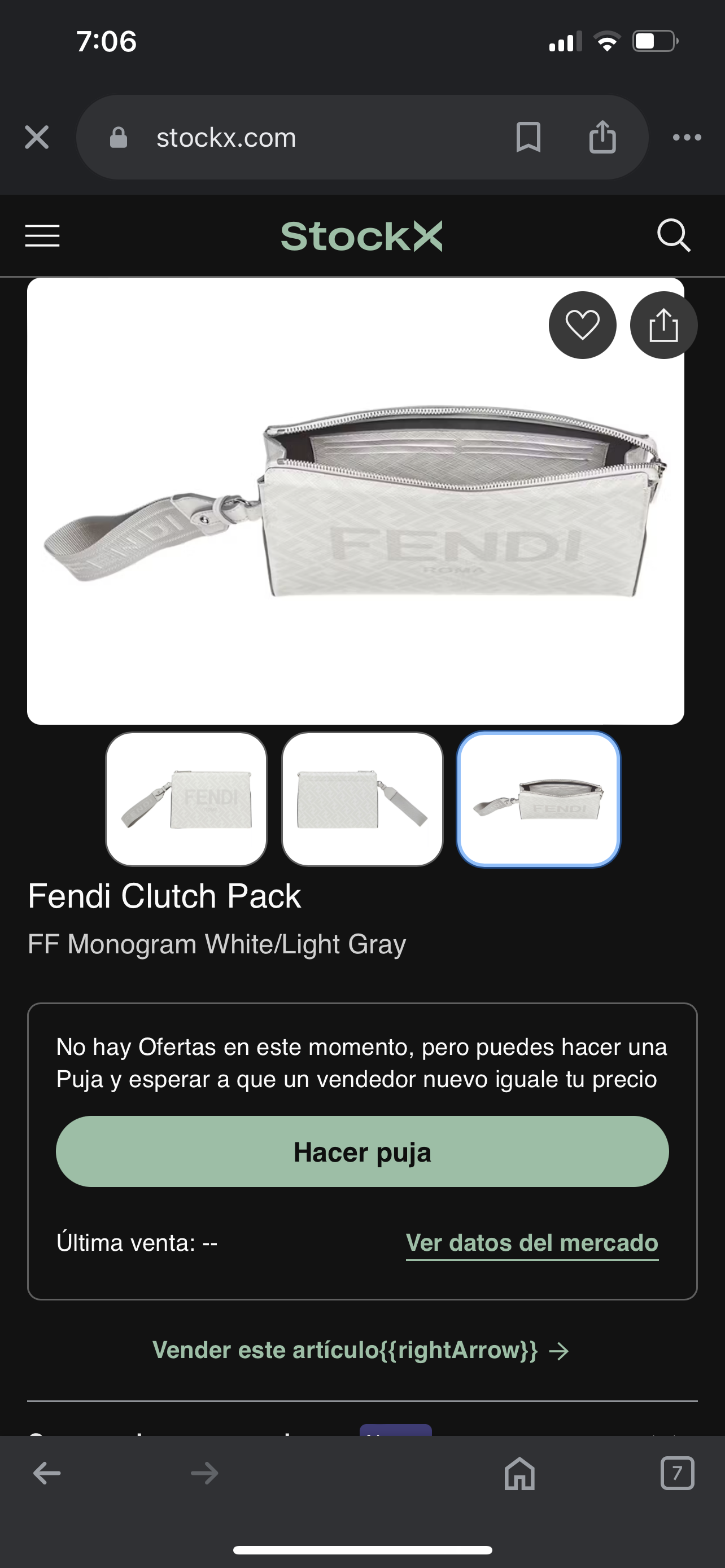 FENDI Clutch Pack Blanca