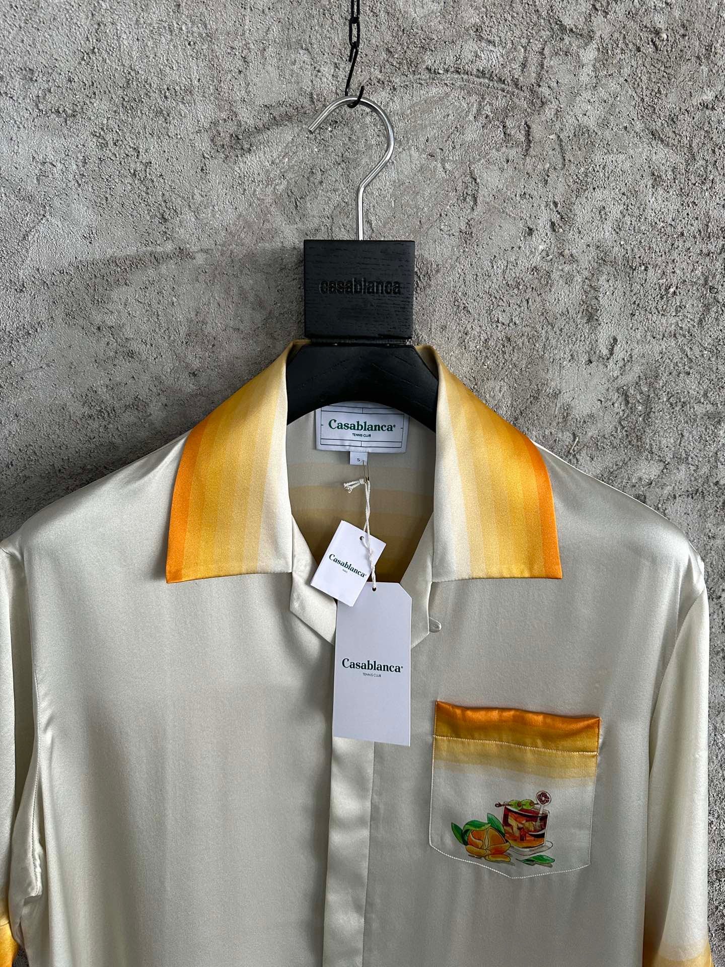 CASABLANCA CUBAN COLLAR SILK SHIRT