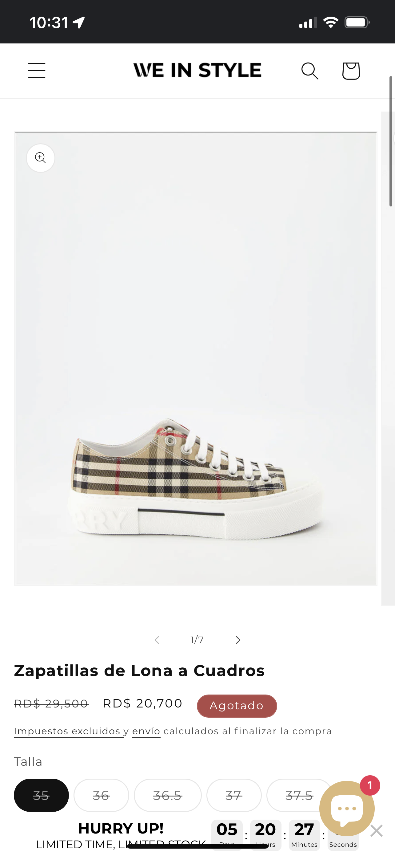 Burberry check sneakers