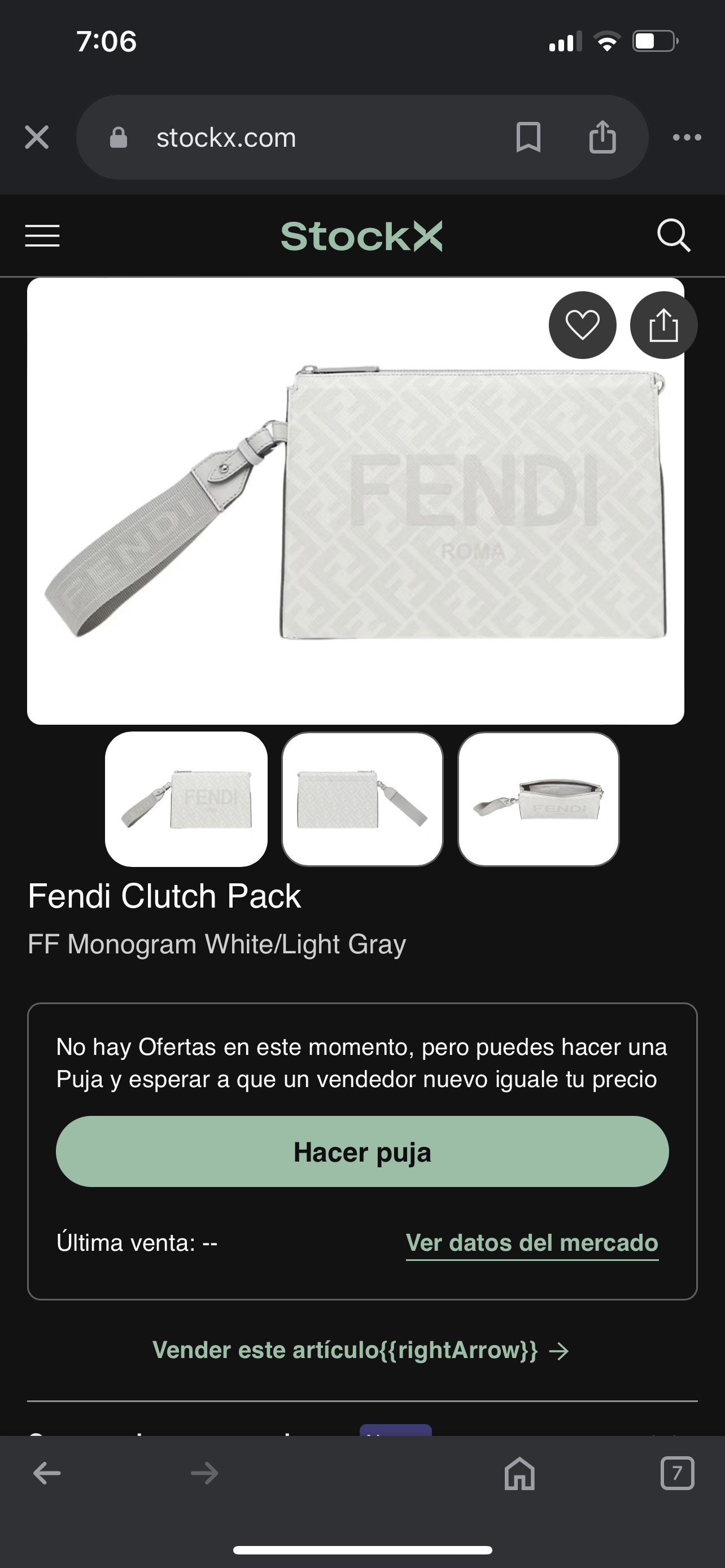 FENDI Clutch Pack Blanca