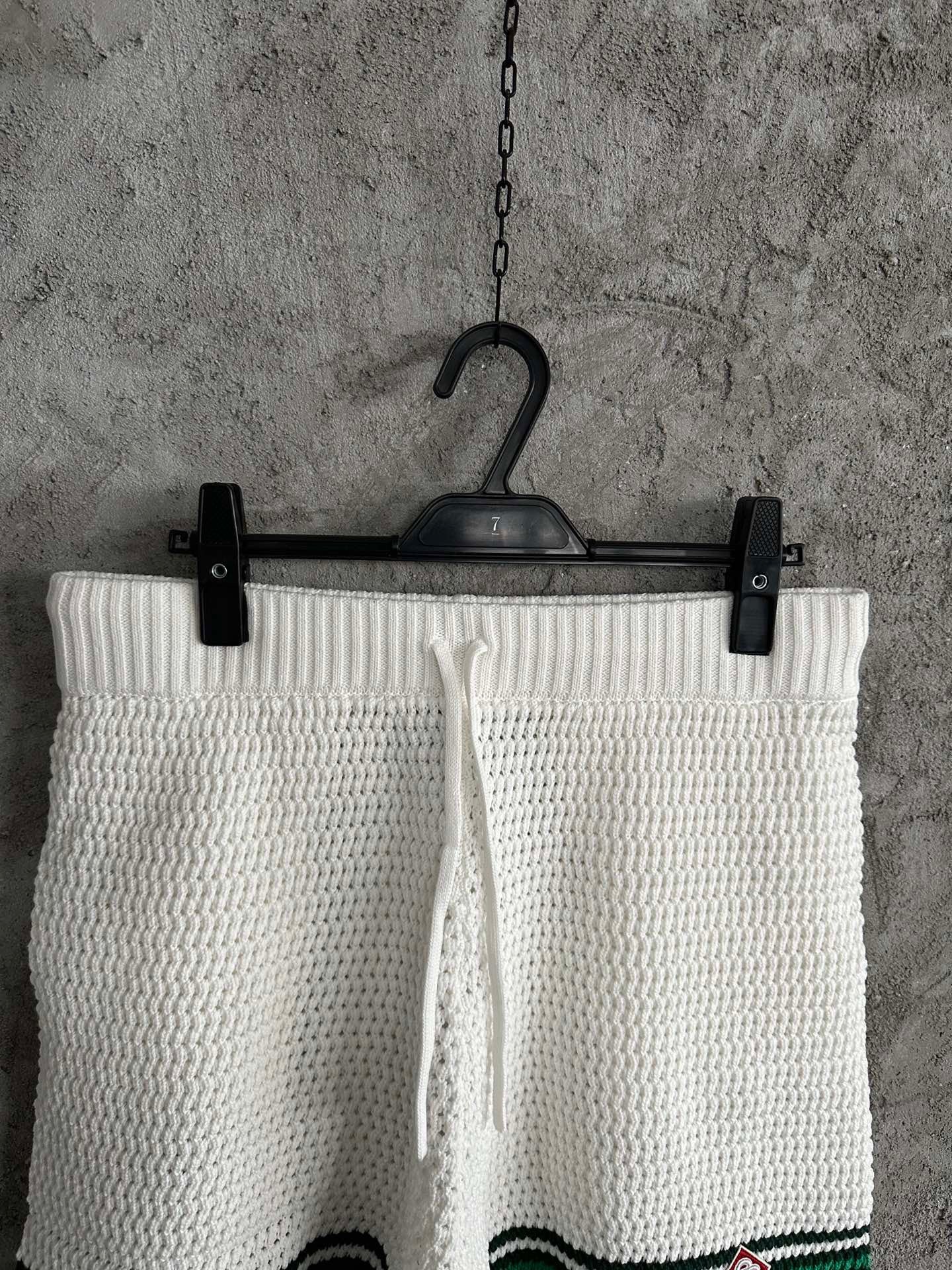 CASABLANCA White-Green CROCHET SHORTS