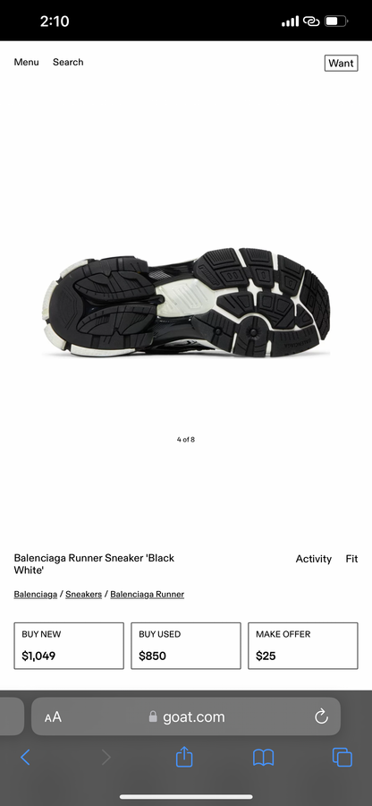 BALENCIAGA RUNNER Black White