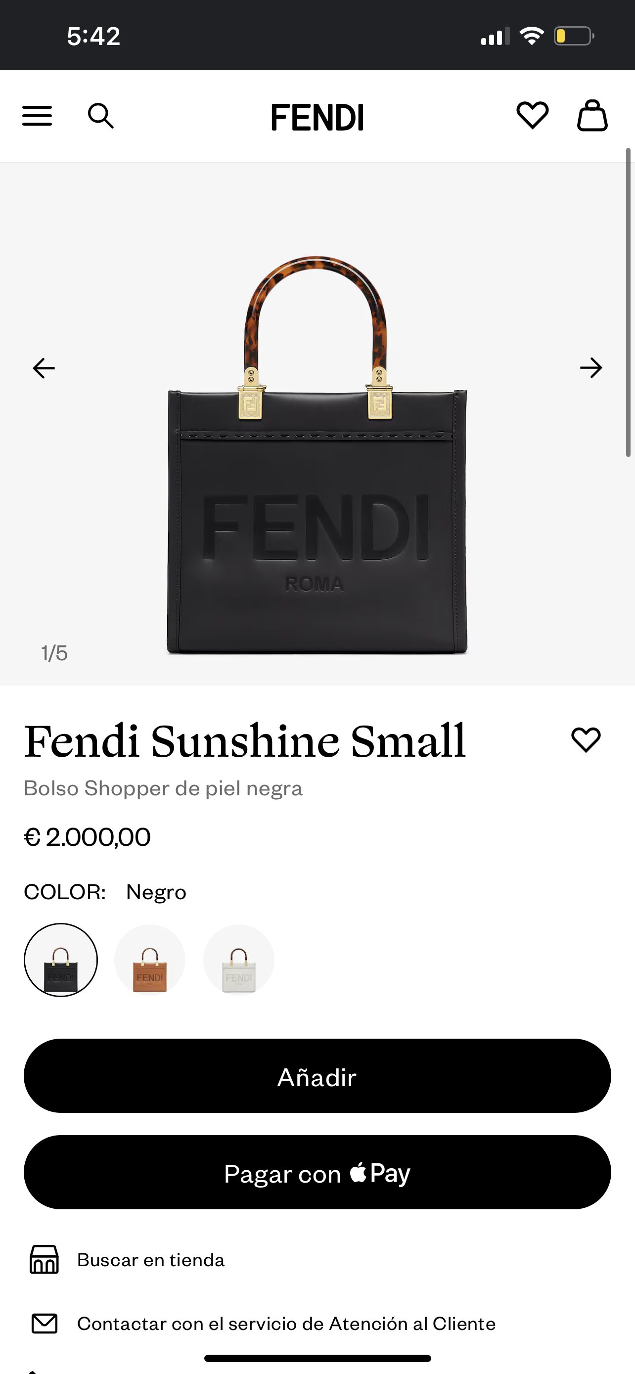 FENDI Sunshine small tote bag black