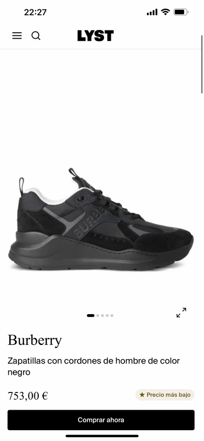 Burberry Black And Check Print Trainer