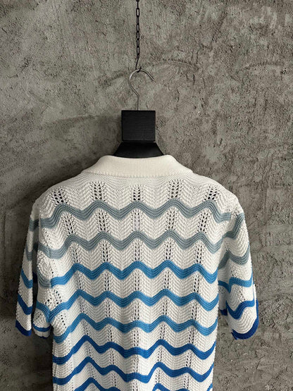 CASABLANCA CROCHET KNIT SHIRTS