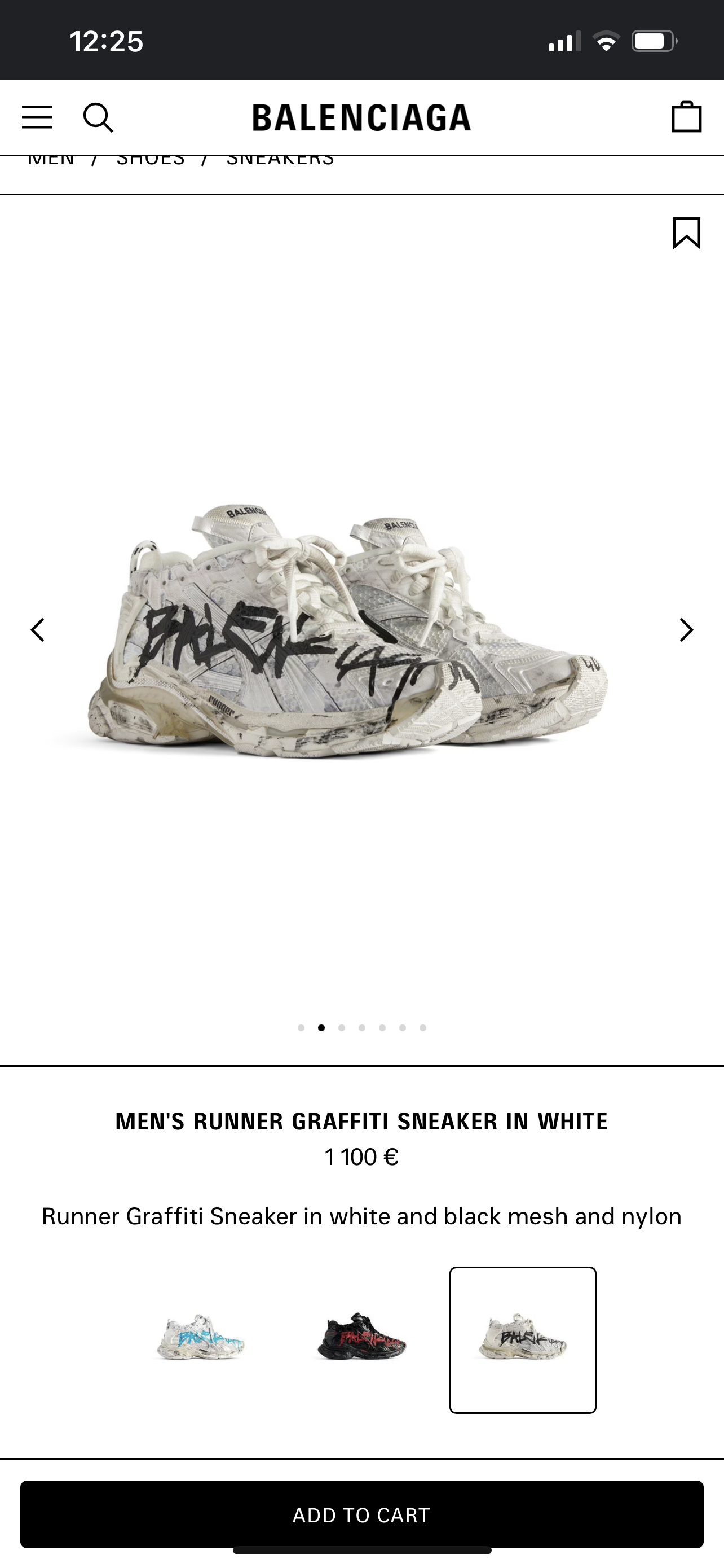 BALENCIAGA RUNNER GRAFFITI SNEAKER IN WHITE