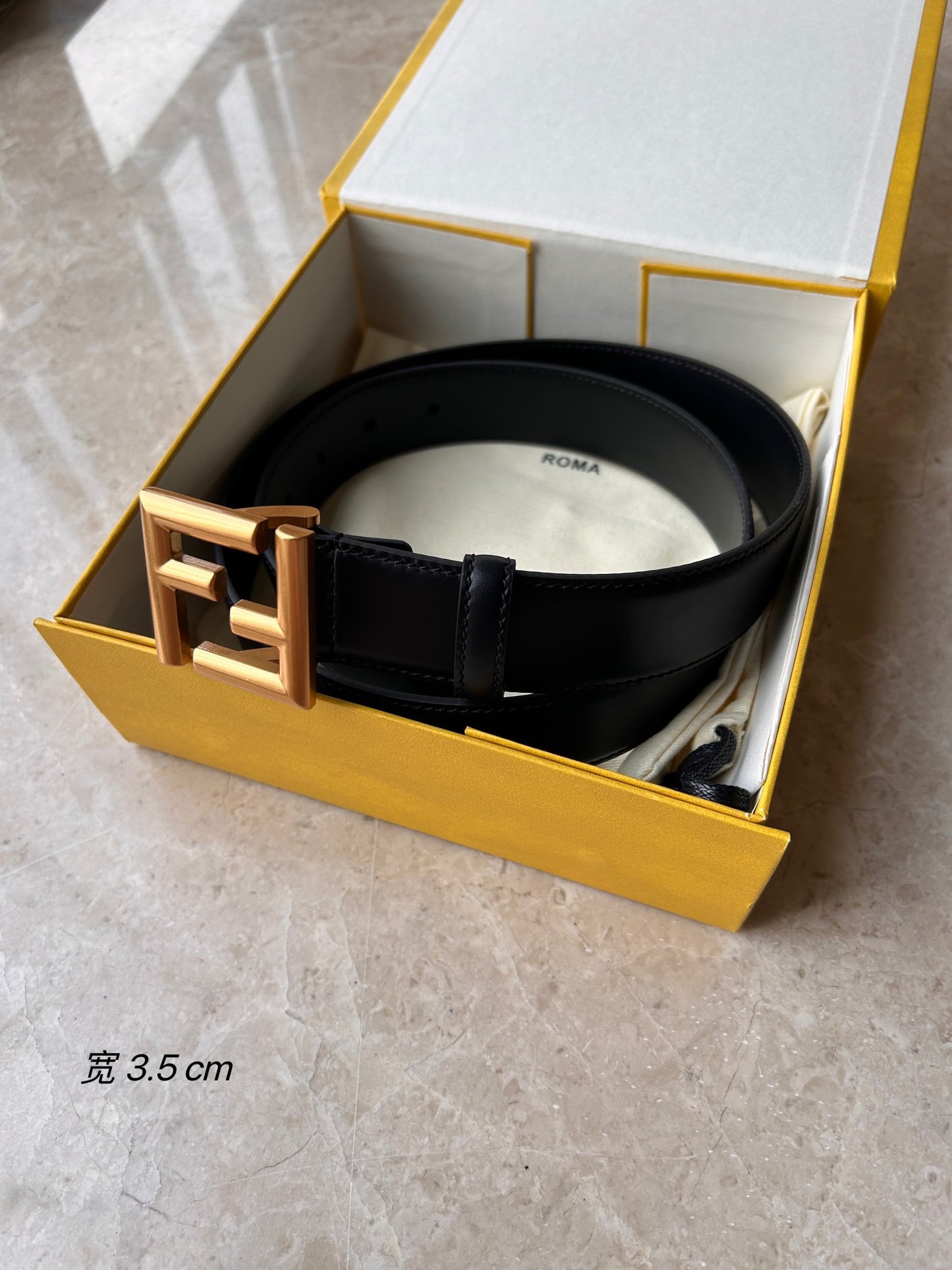 FENDI BLACK FF BELT