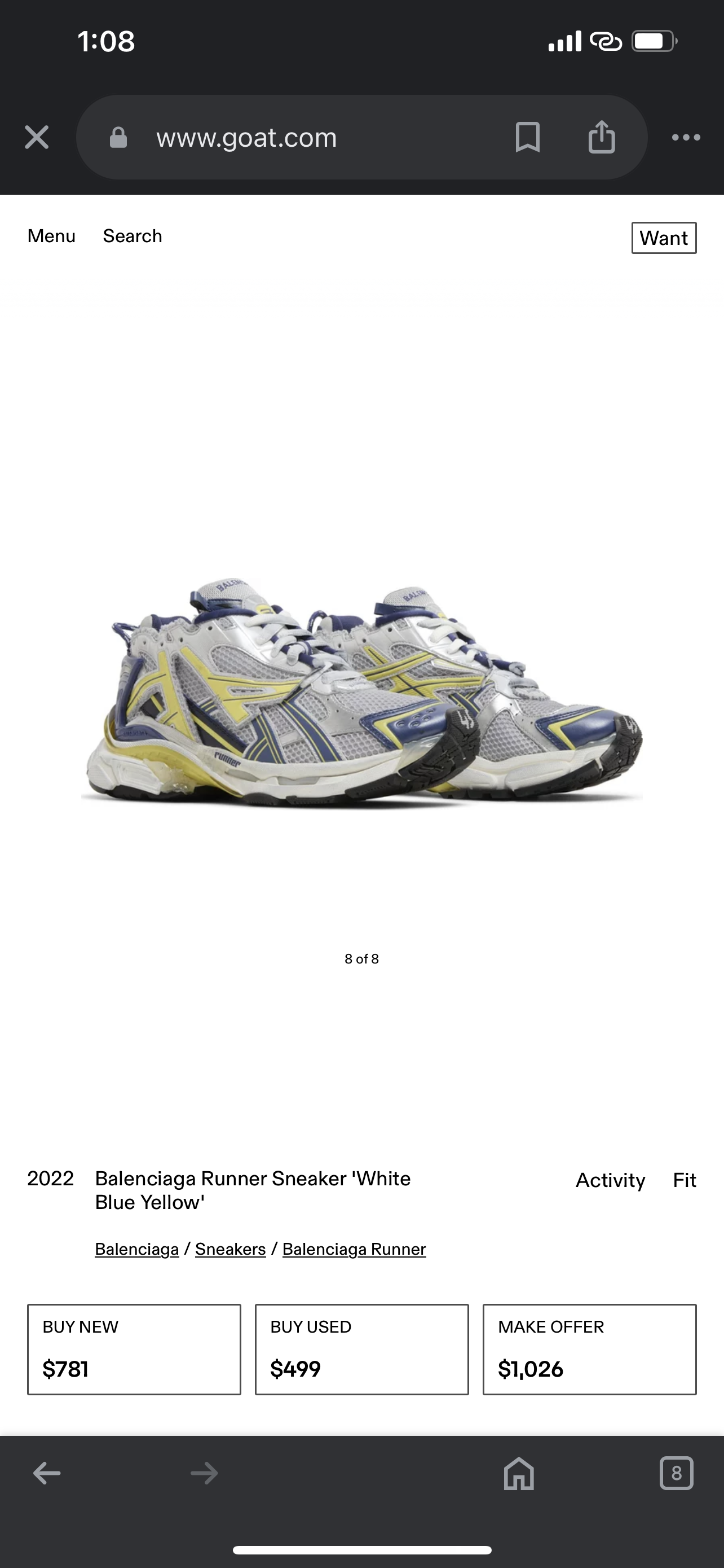 BALENCIAGA RUNNER White Blue Yellow