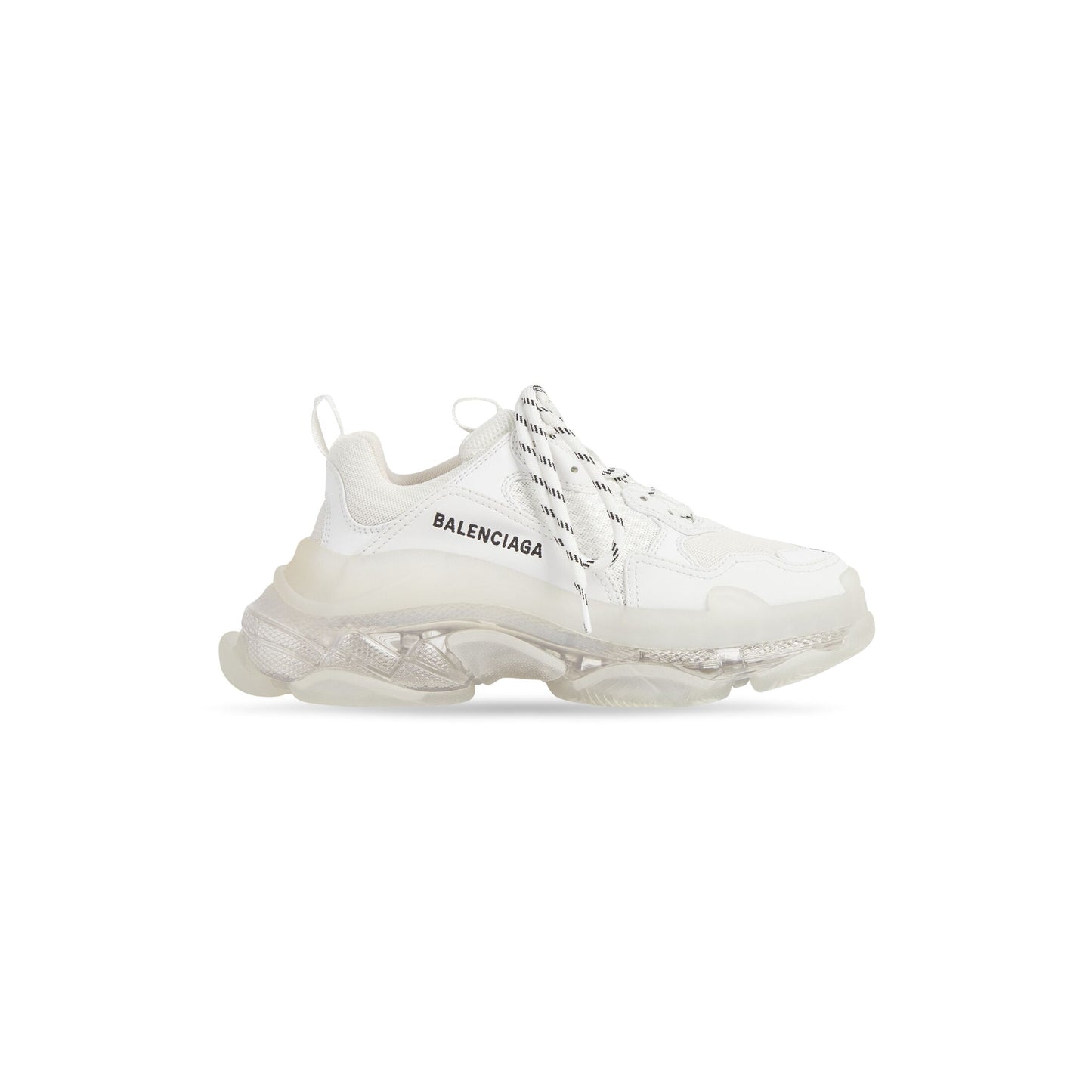 Balenciaga TRIPLE S CLEAR SOLE SNEAKER IN WHITE