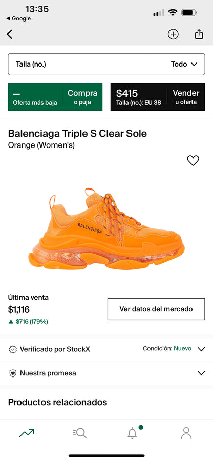 Balenciaga Triple S Clear Sole Orange