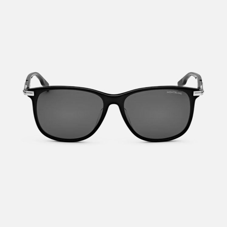 MONT BLANC RECTANGULAR SUNGLASSES WITH BLACK-COLOURED ACETATE FRAME