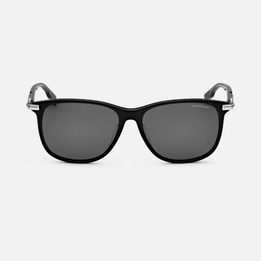 MONT BLANC RECTANGULAR SUNGLASSES WITH BLACK-COLOURED ACETATE FRAME