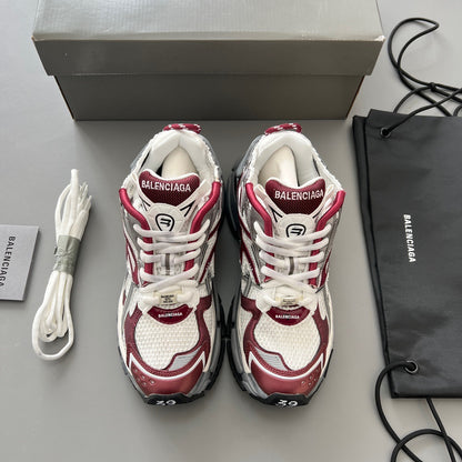 BALENCIAGA RUNNER Grey Red Wine