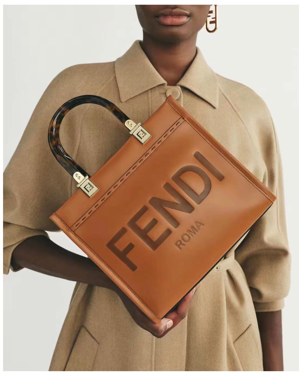 FENDI Sunshine small tote bag brown