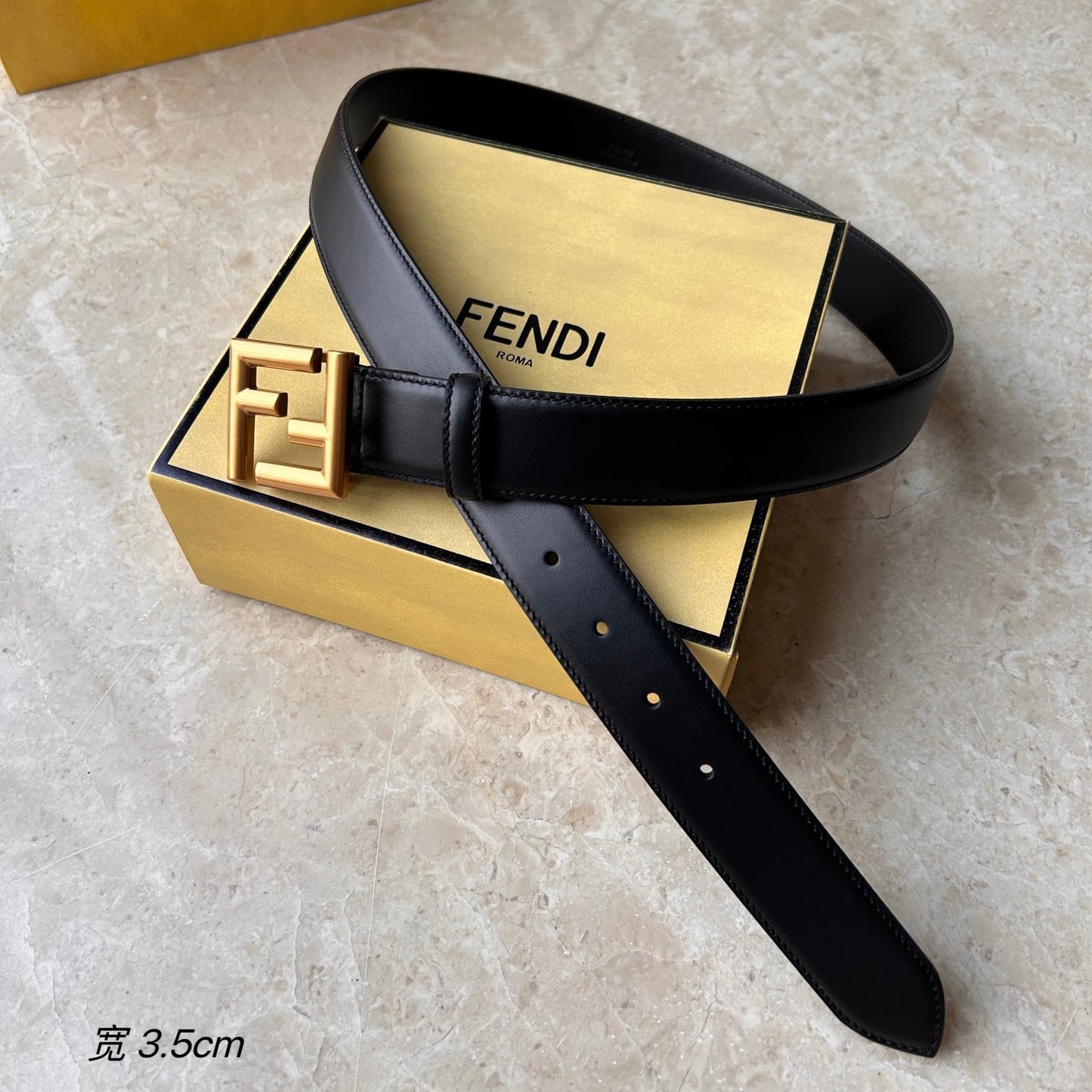 FENDI BLACK FF BELT