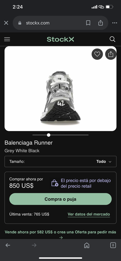 BALENCIAGA RUNNER Grey White Black