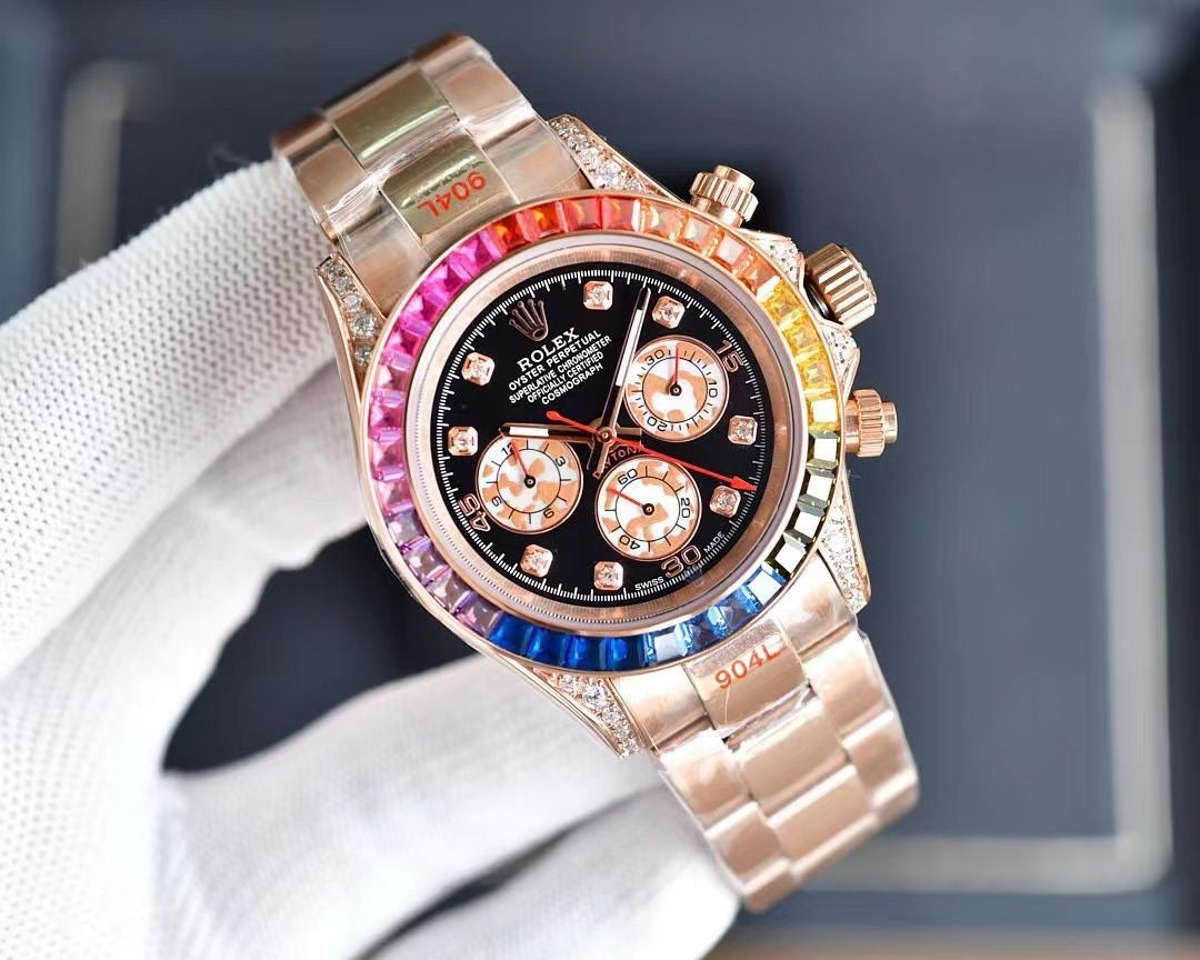 Rolex Daytona Rainbow Factory Setting with diamond Lugs Mint Condition