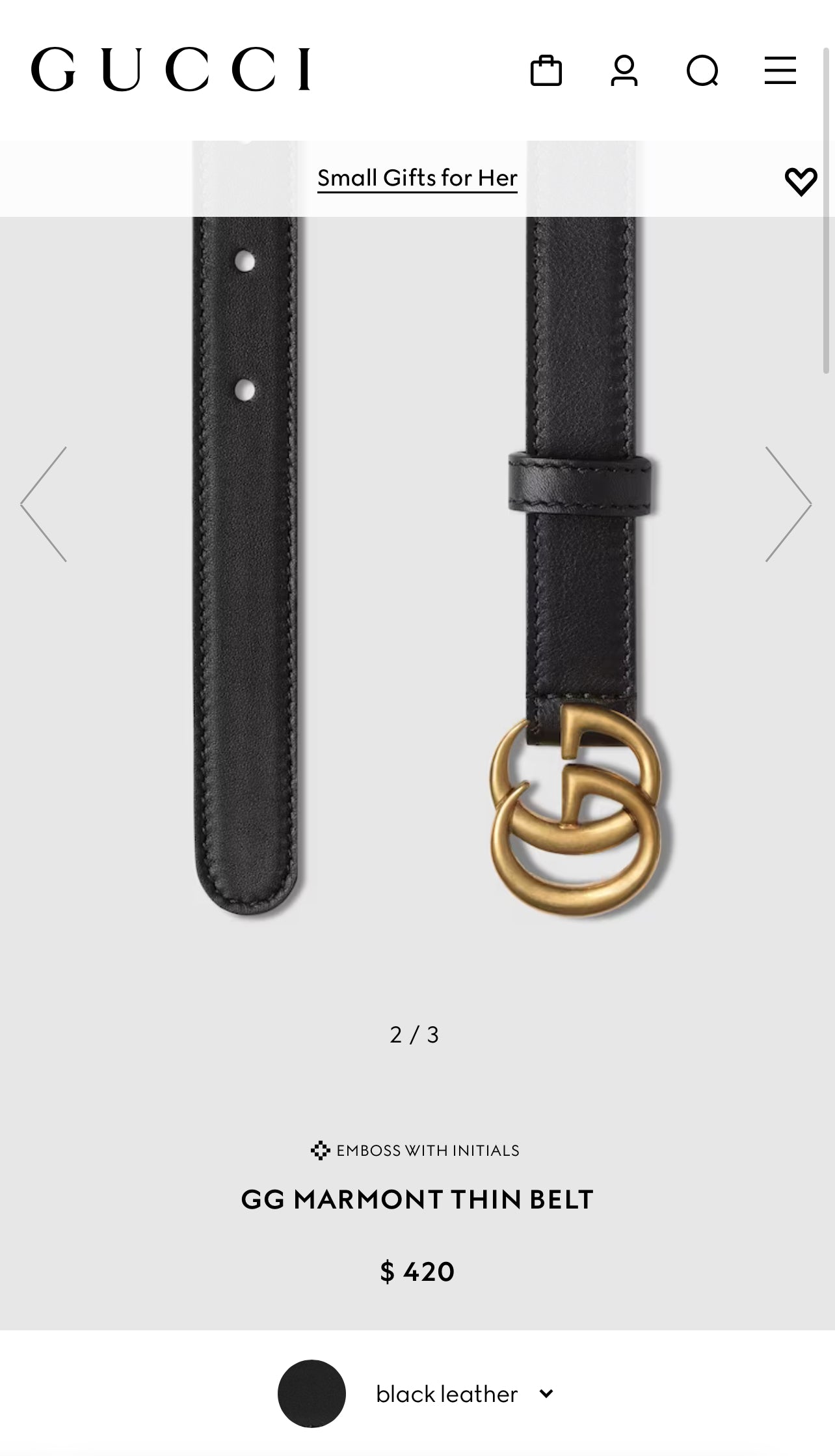 Gucci GG MARMONT THIN BELT 2cm