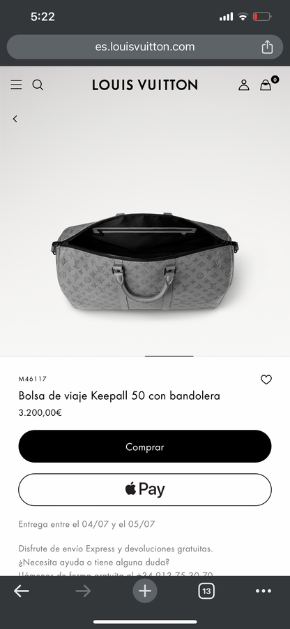 LV Keepall con bandolera 50cm M46117