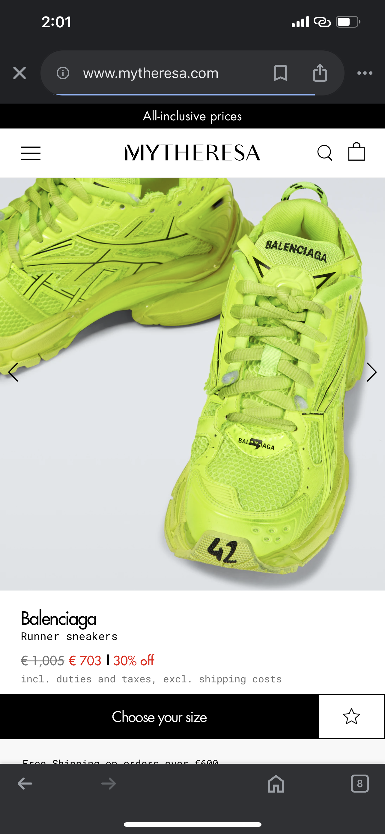 BALENCIAGA RUNNER Fluorescent Yellow