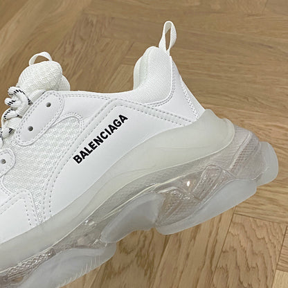 Balenciaga TRIPLE S CLEAR SOLE SNEAKER IN WHITE