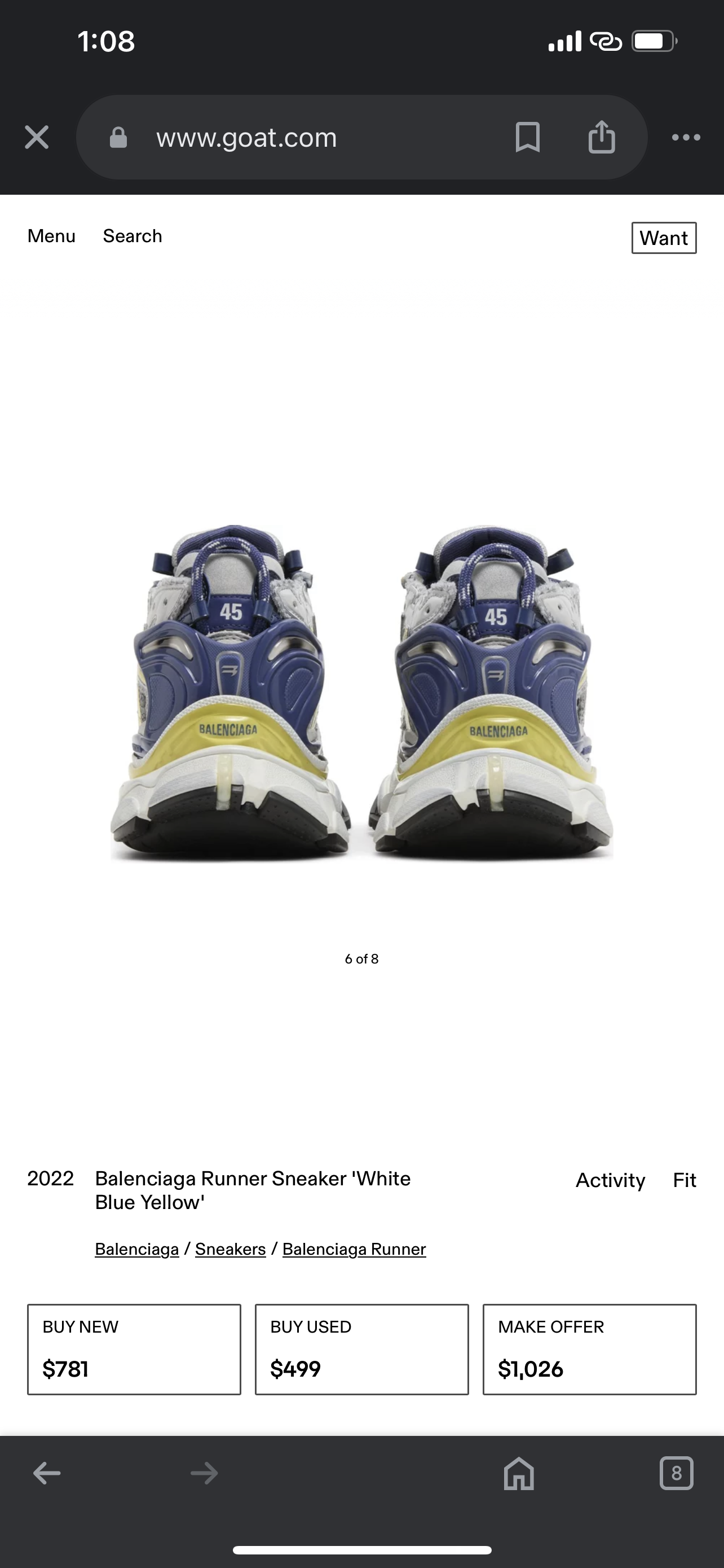 BALENCIAGA RUNNER White Blue Yellow