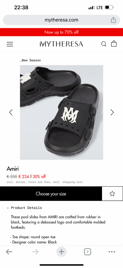 AMIRI Sunday Slides Black