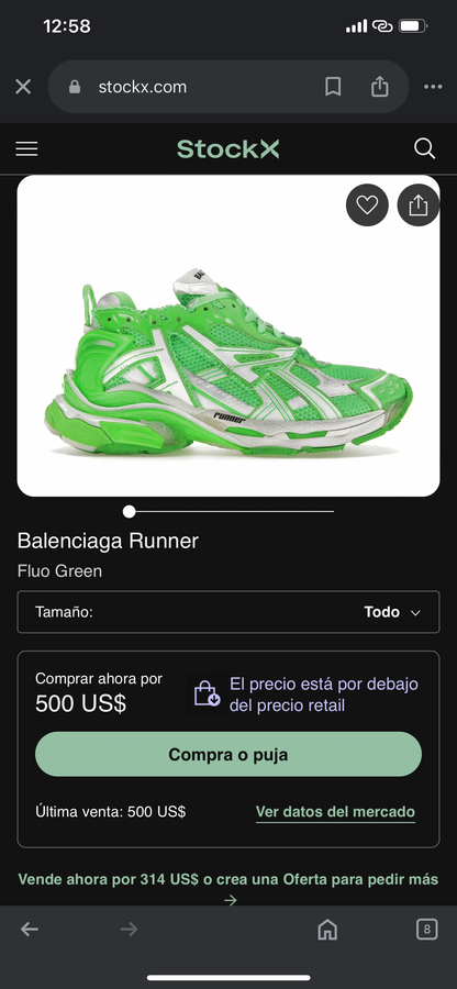 BALENCIAGA RUNNER Flou Green