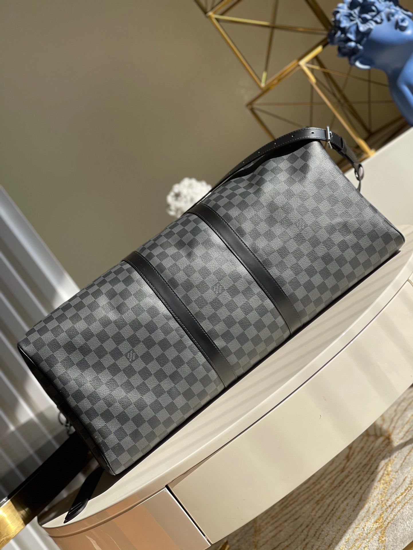 LV Keepall con bandolera Toile Damier Graphite