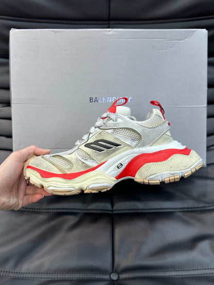 BALENCIAGA CARGO SNEAKERS IN BEIGE/GREY/RED