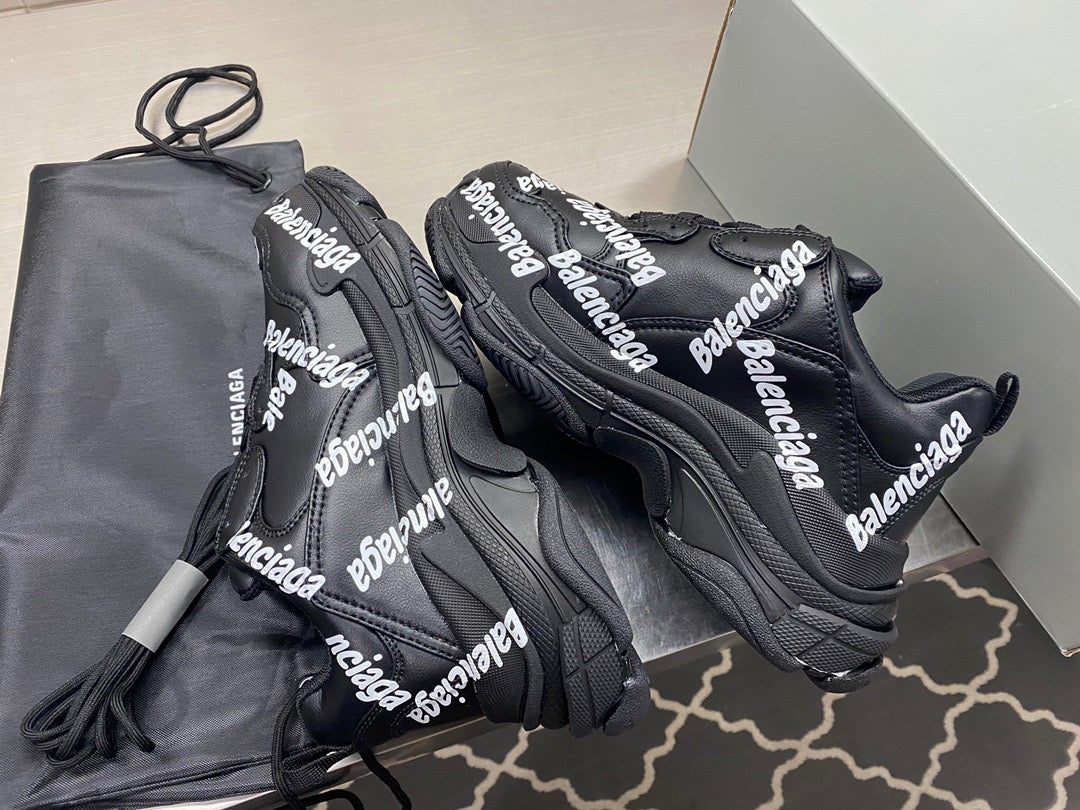 Balenciaga TRIPLE S LOGOTYPE SNEAKER IN BLACK