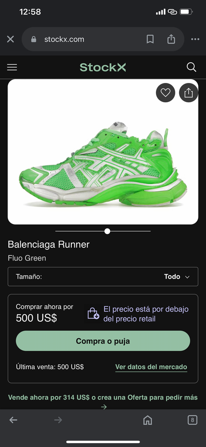 BALENCIAGA RUNNER Flou Green