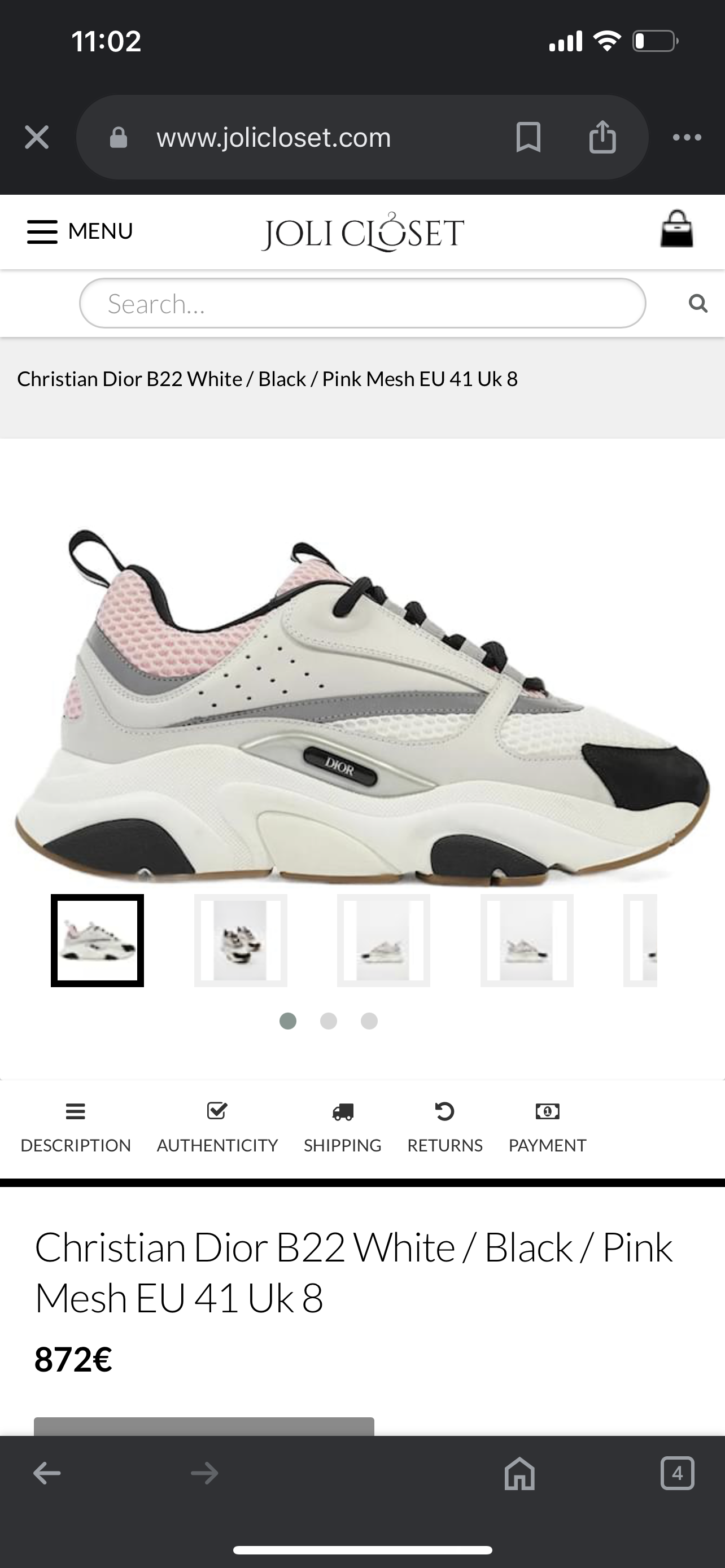 Dior B22 White / Black / Pink Mesh