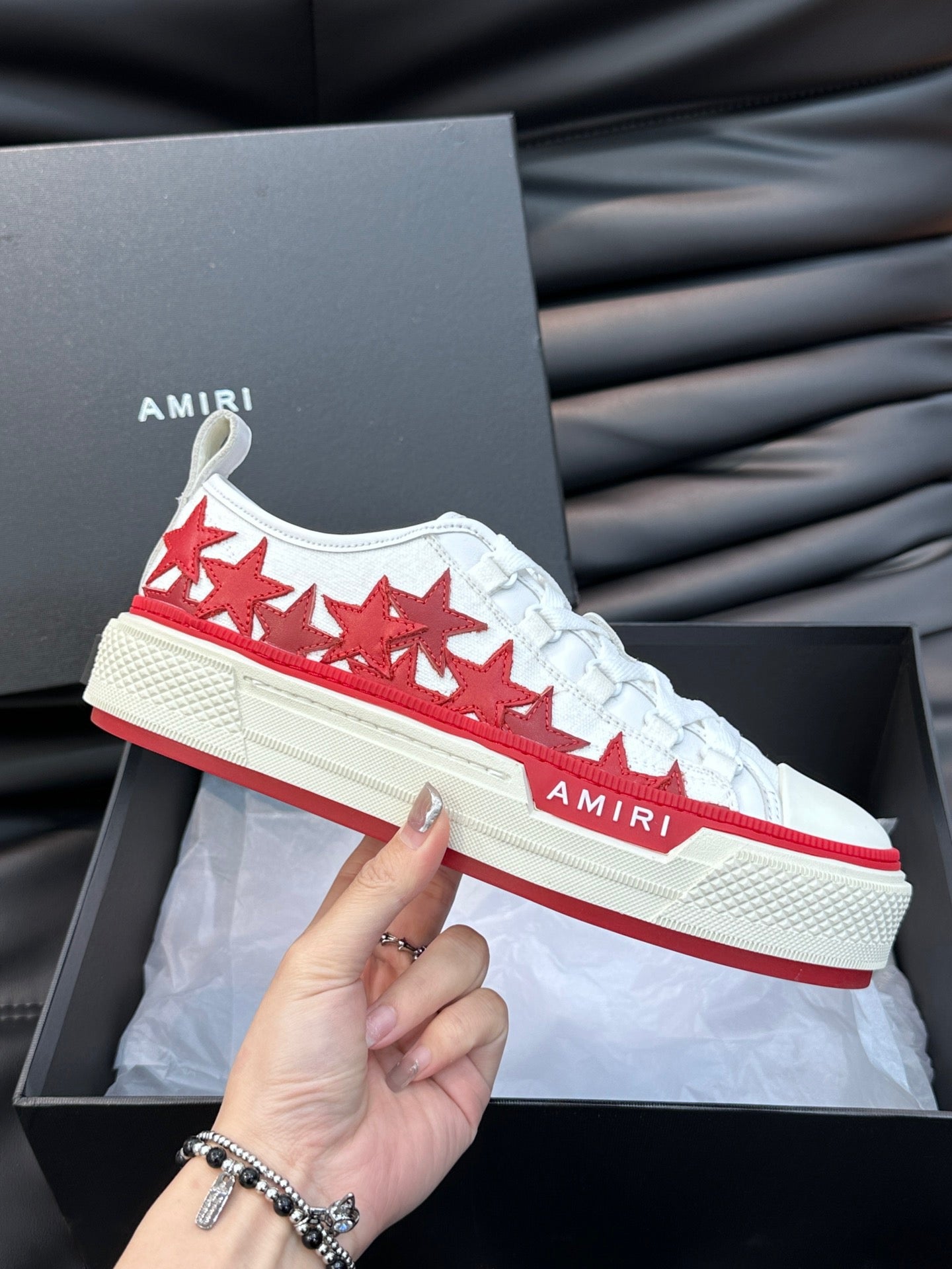 AMIRI - STARS COURT LOW White/Red