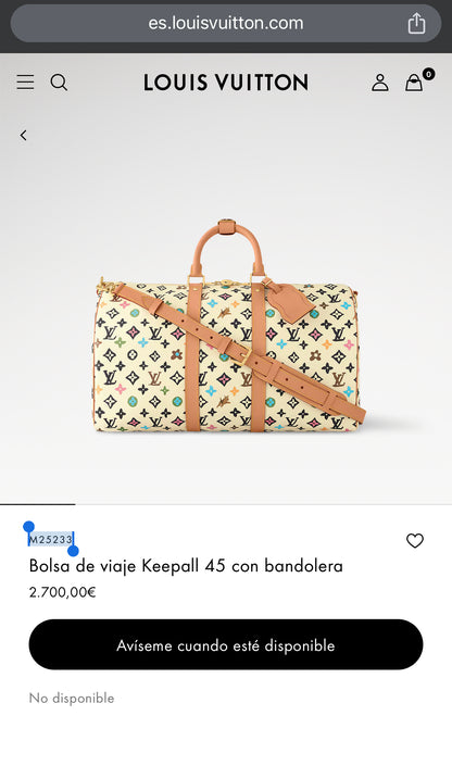 LV Keepall con bandolera 45cm M25233