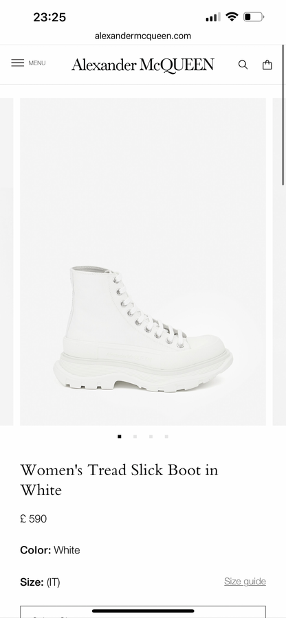 Alexander McQueen Tread Slick Boot in White