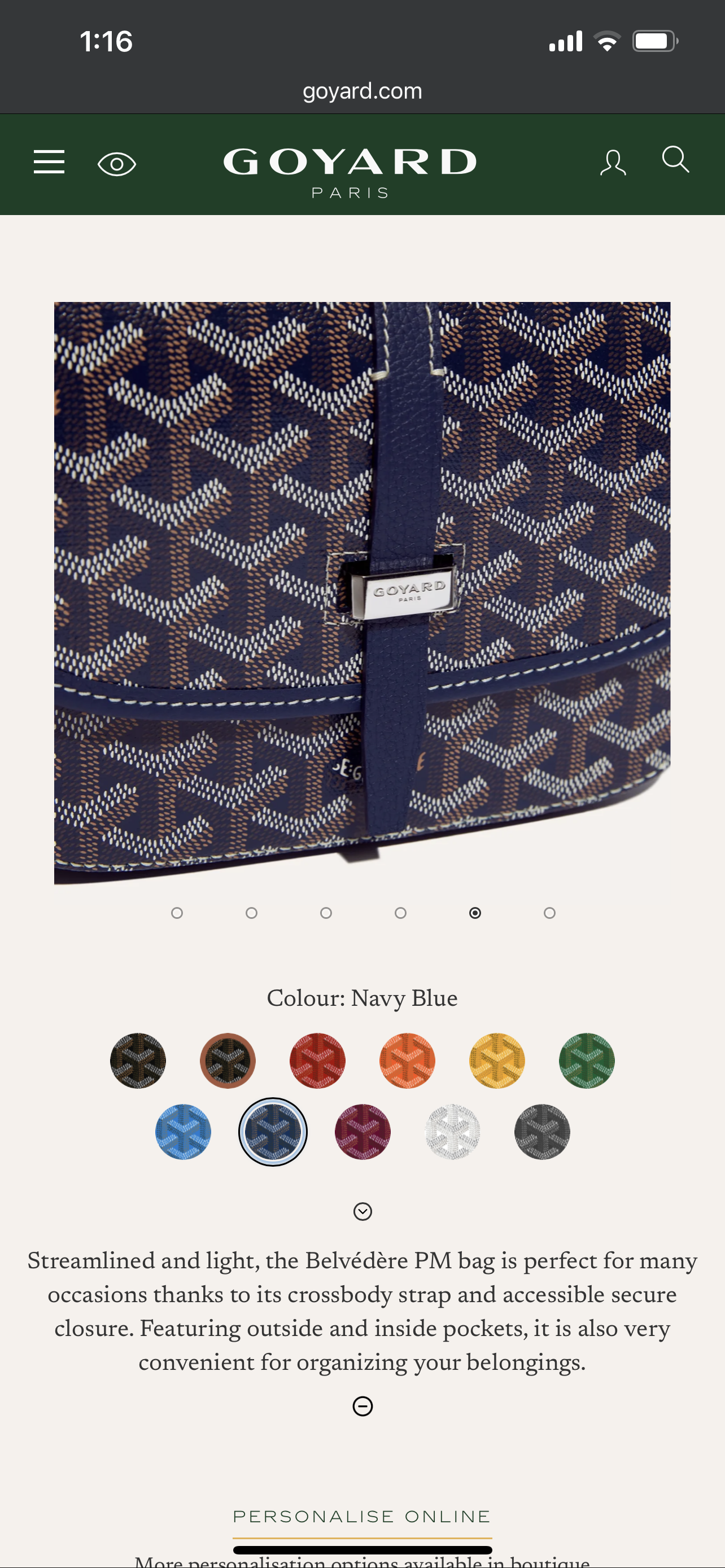 GOYARD Belvedere PM NAVY BLUE