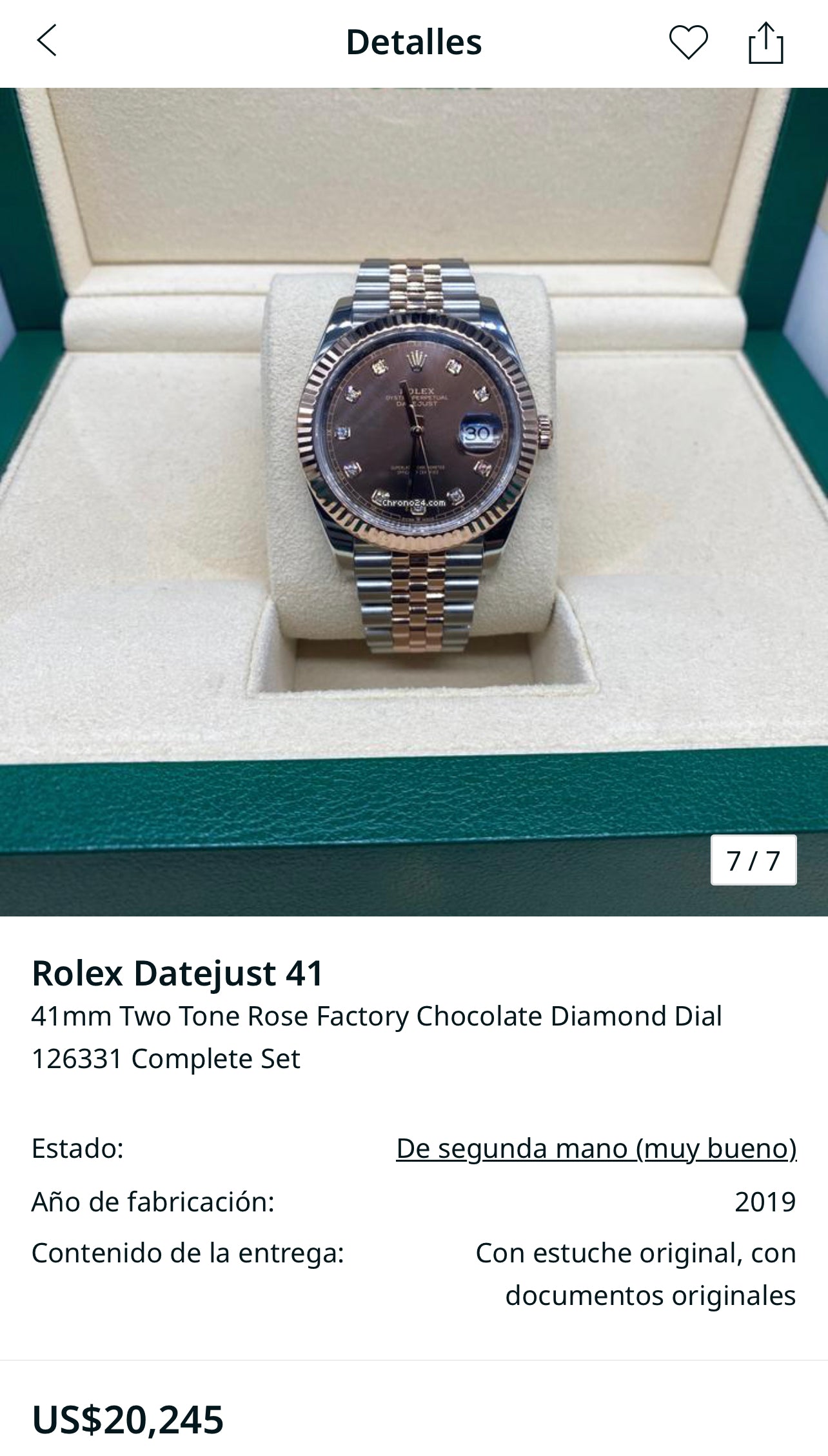 Rolex Datejust Two Tone Rose Factory Chocolate Diamond Dial