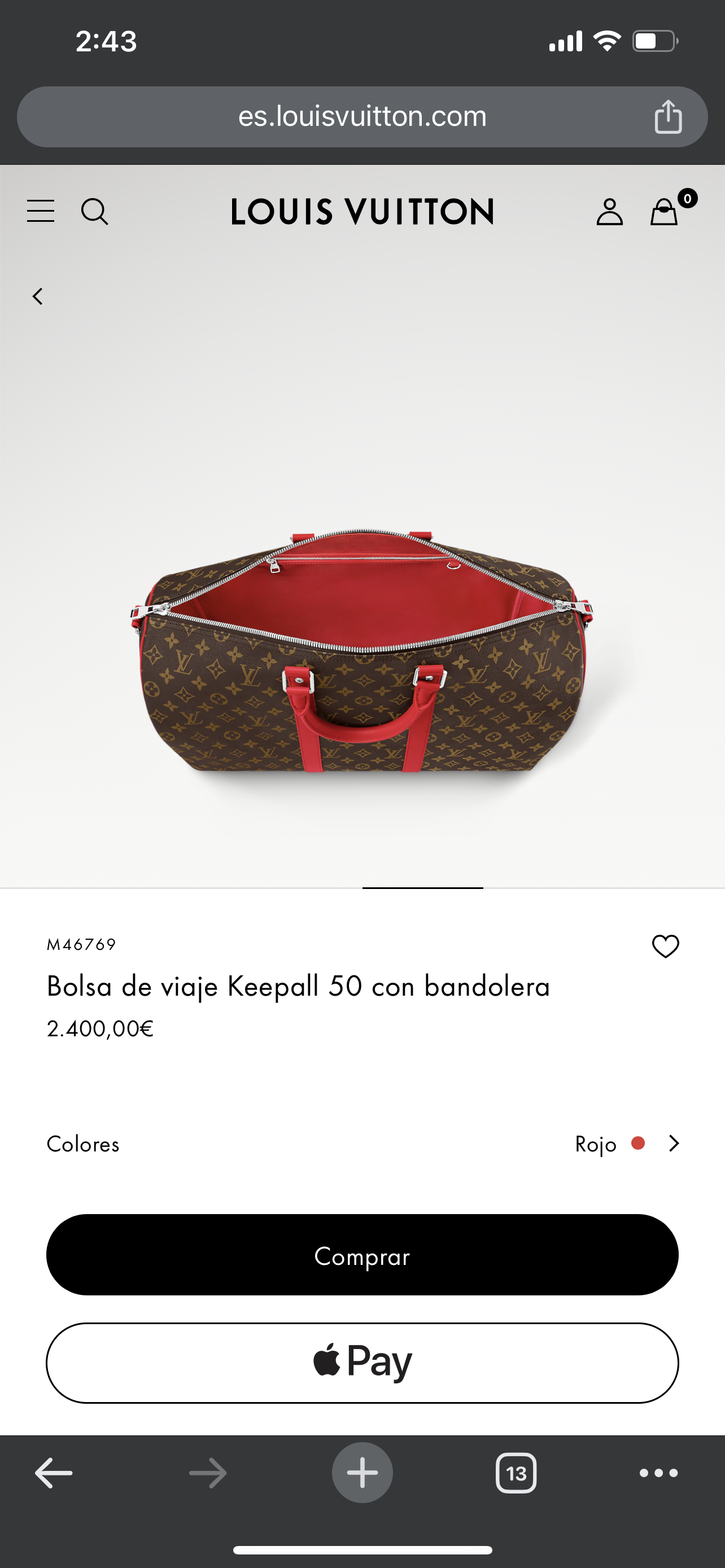 LV Keepall con bandolera 50cm M46769