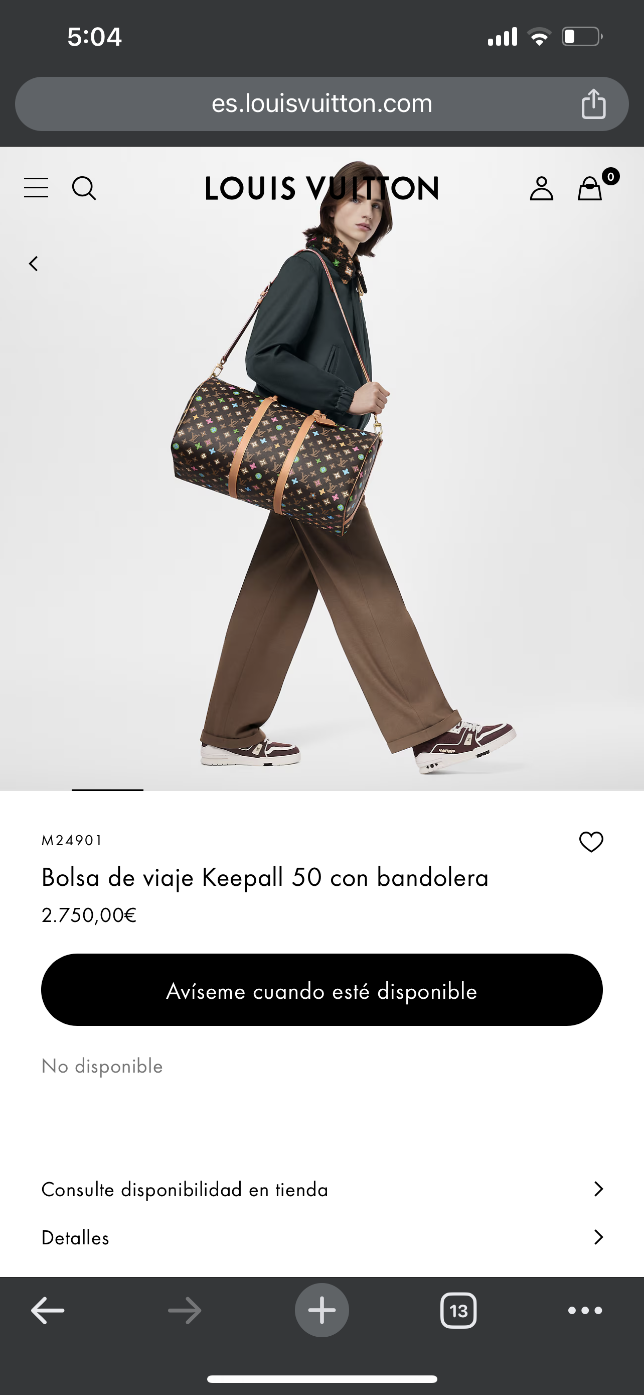 LV Keepall con bandolera 45cm M24901