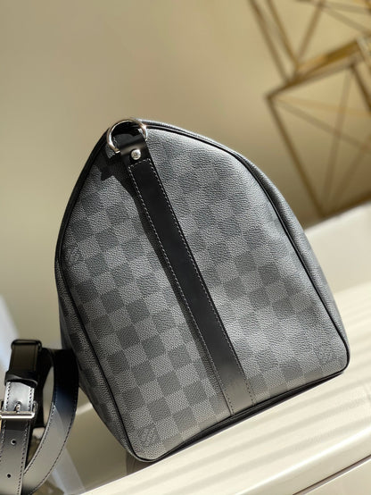 LV Keepall con bandolera Toile Damier Graphite