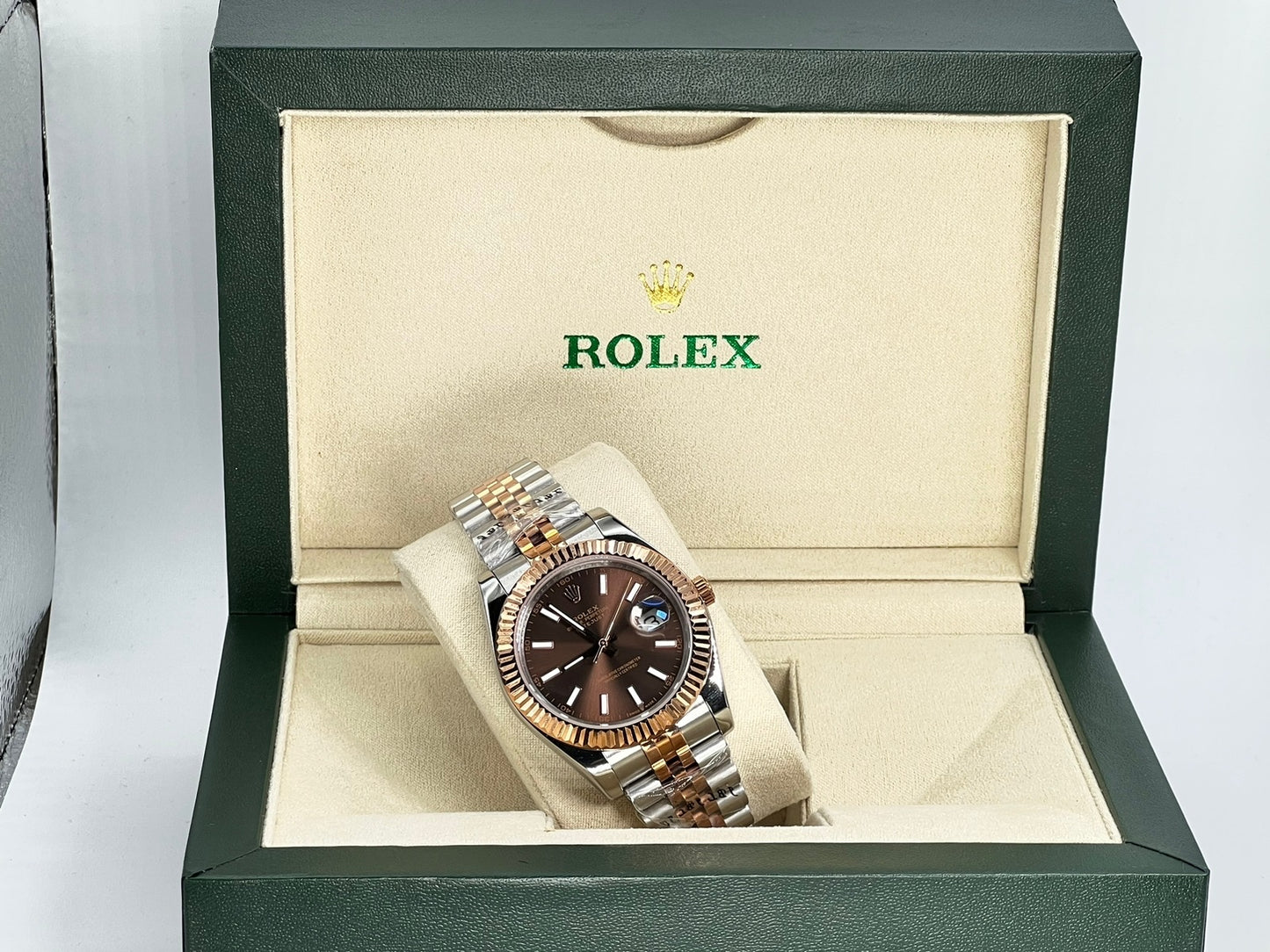 Rolex Datejust Two Tone 18k Rose Gold Chocolate Dial 126331