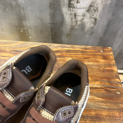 Burberry Brown And Check Print Trainer